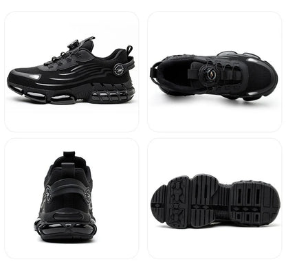 Baskets de travail à boucle rotative, chaussures de sécurité de protection, Anti-perforation, Anti-écrasement, bout en acier, bottes de travail pour hommes