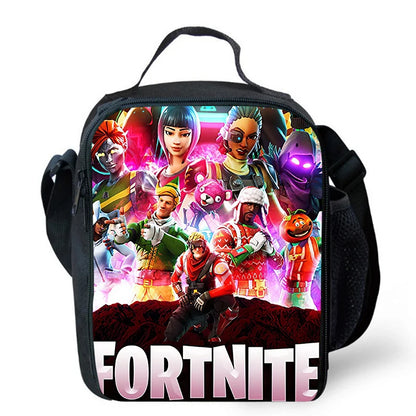 Cute Cartoon Lunch Bag Insulated Thermal Food Container Leakproof Reusable Fortnite Lunch Cooler Bag for Kids Students