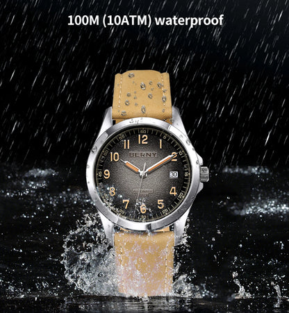 BERNY Automatic Watch Men ST2130 Luminous Mechanical Wristwatch Sapphire Waterproof 10ATM Top Brand Luxury Watch for Men