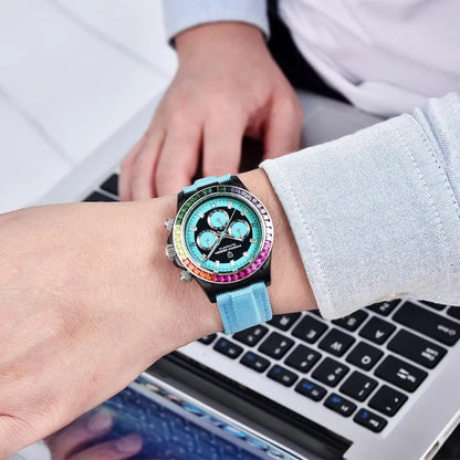 PAGANI DESIGN Luxury Men's Mechanical Watch 40mm Multifunctional Timing Watch Rainbow Bezel Sapphire Glass Men's Watches PD1732