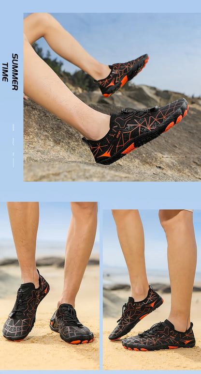 New Barefoot Wading Shoes Men Women Mesh Quick-Drying Beach Shoes Outdoor Non-Slip Swimming Shoes Unisex Water Sports Shoes