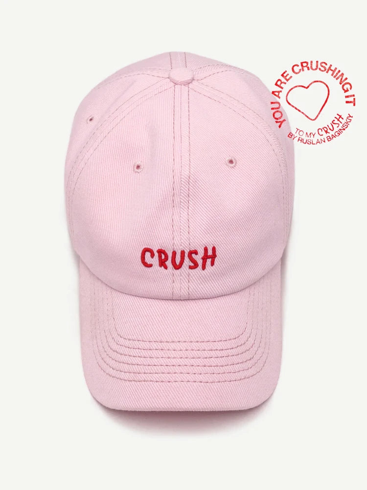 Cappellini da baseball unisex ricamati "crush" neri con iniziali ricamate, modello "Dad Hat", 100% cotone, per tutte le stagioni