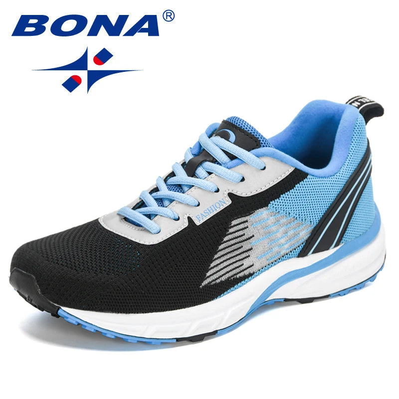 BONA New Popular Style Men's Running Mesh Weaving Upper Sport Shoes Ventilated Jogging Walking Sneakers Lace-Up