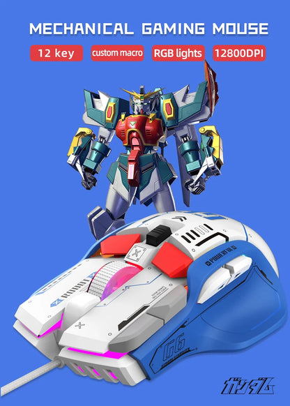 High-end Programmable Gaming Mouse Wired 12800dpi 12 keys RGB Game Mice for Windows IOS  Home Office Laptop PC
