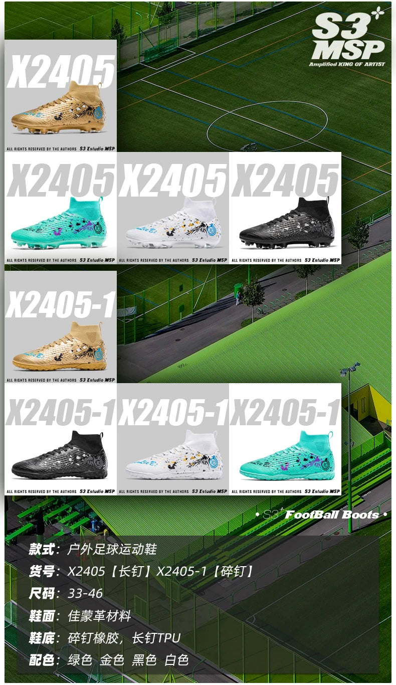 New Men's Professional Soccer Shoes Non-slip Football Boots Unisex Breathable Futsal Sports New Cleats Drop Shipping Ultralight