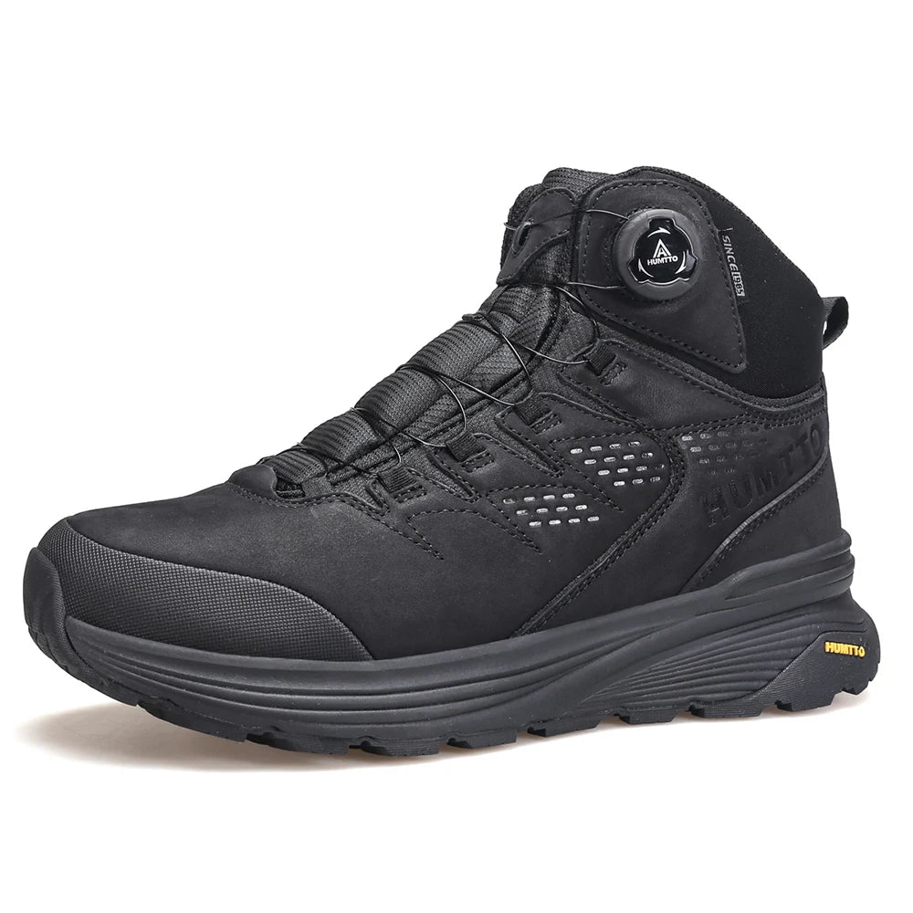 Zapatos de cuero HUMTTO para hombre, calzado deportivo de invierno para camping y actividades al aire libre, botas de trekking transpirables, zapatillas de senderismo antideslizantes para hombre