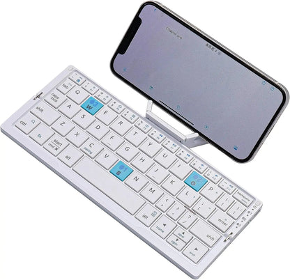 Teclado plegable Jomaa Bluetooth recargable para portátil, iPad y teléfono, mini teclado plegable portátil