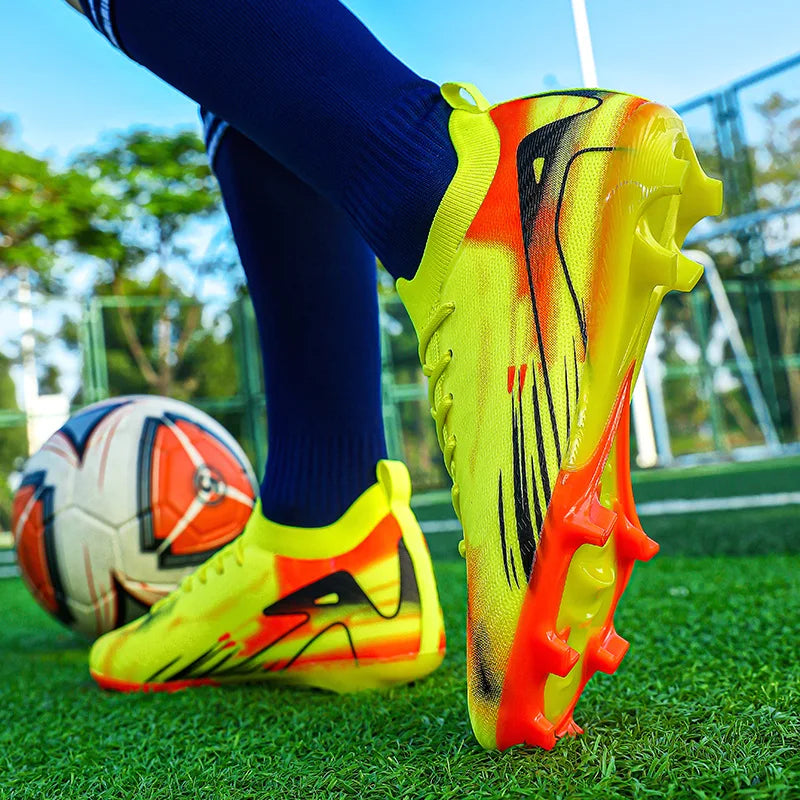 Chaussures de Football professionnelles à fond FG pour hommes, chaussures d'entraînement confortables et durables pour adultes, chaussures de Football à lacets pour adolescents