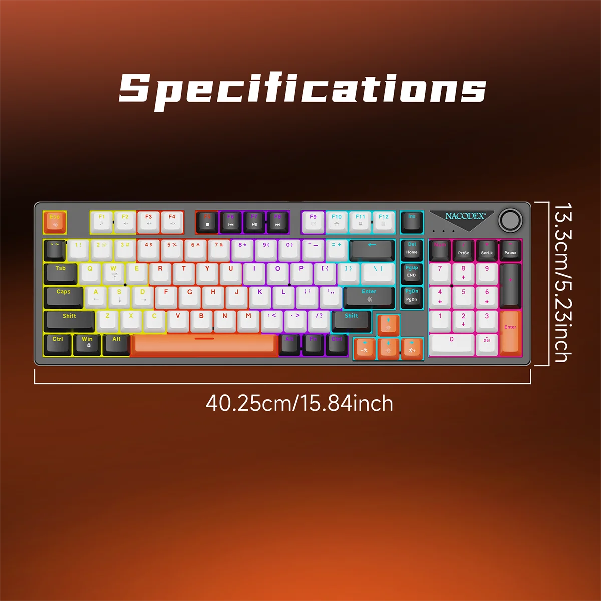 AJAZZ NK98 Wired Mechanical Keyboard: Full-Key Hot-Swap, 98-Key Layout for Precise Performance; Wired, Stable Control, Multi-System Compatibility; Windows Vista/XP/7/8/10/17, Mac: Wired connection for stable control and low latency