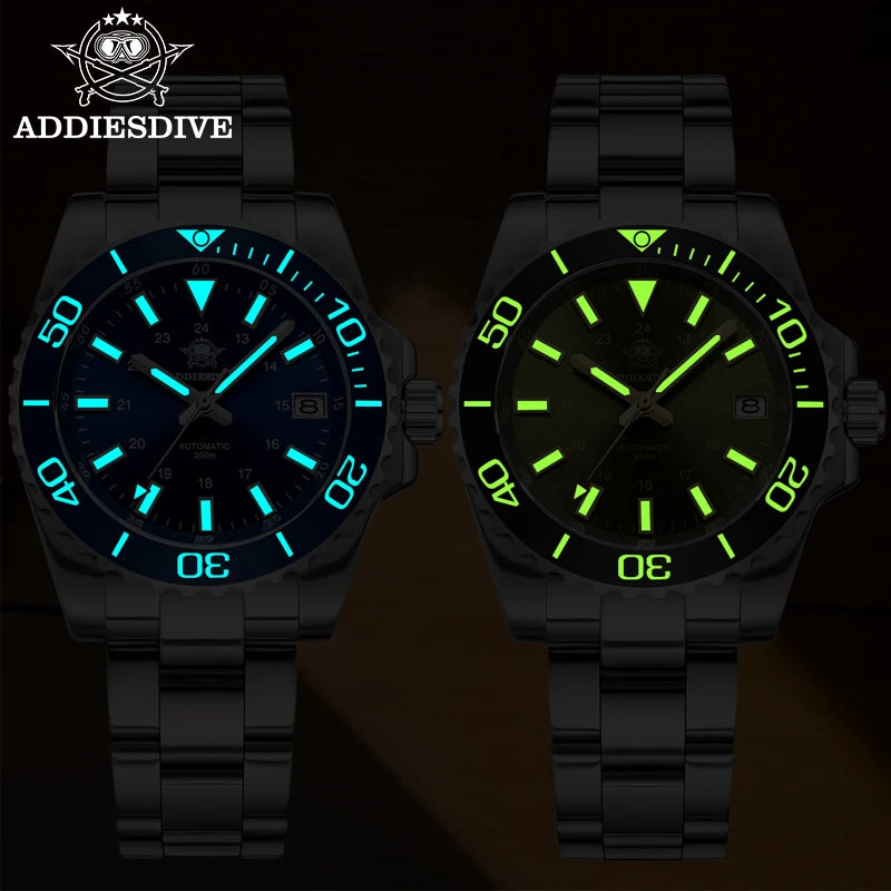 ADDIESDIVE Men Luxury Watch Sapphire Crystal Ceramic Ring 20Bar Diving Luminous Automatic Mechanical Watch Exquisite Gift Clock