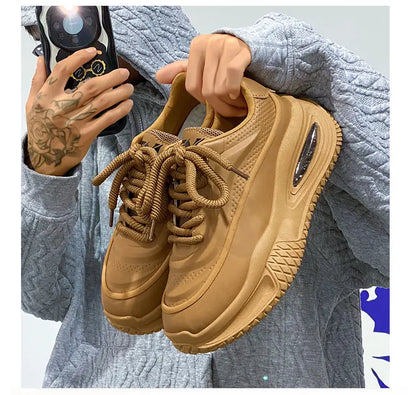 Men's Casual Sports Shoes, Fashionable Thick Soled Skateboarding Shoes, Trendy and Comfortable Men's Shoes Suitable for Outdoor