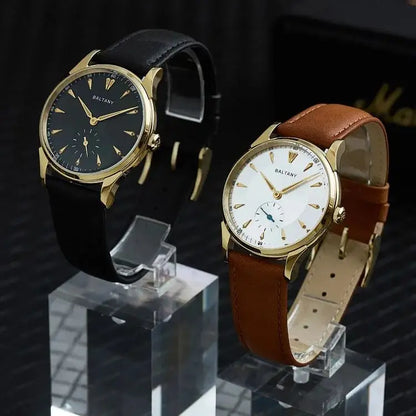 Baltany Men Automatic Watch 38.5mm Pilot Manual Winding Mechanical Wristwatch Sapphire 5ATM Small Second Dial ST1701 ST1700