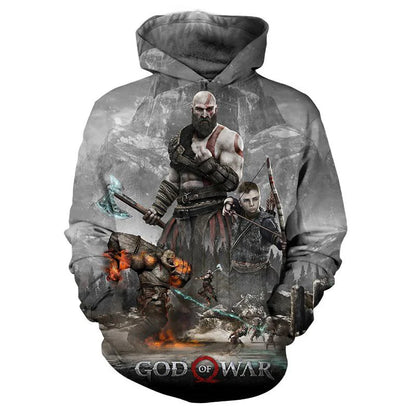 New 3D Game God Of War Printed Hoodies Kratos Graphic Sweatshirts Kid Fashion Streetwear Cool Hooded Hoody Harajuku Pullover Top