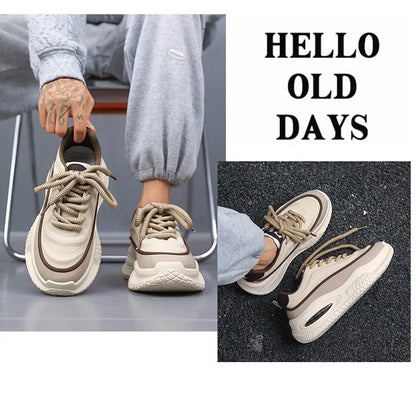 Men's Casual Sports Shoes, Fashionable Thick Soled Skateboarding Shoes, Trendy and Comfortable Men's Shoes Suitable for Outdoor