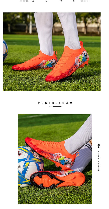 New Men Football Boots Cleats Non-Slip Match Ultralight Soccer FG Training Shoes Soccer Shoes Long Spikes Outdoor Drop Shipping.