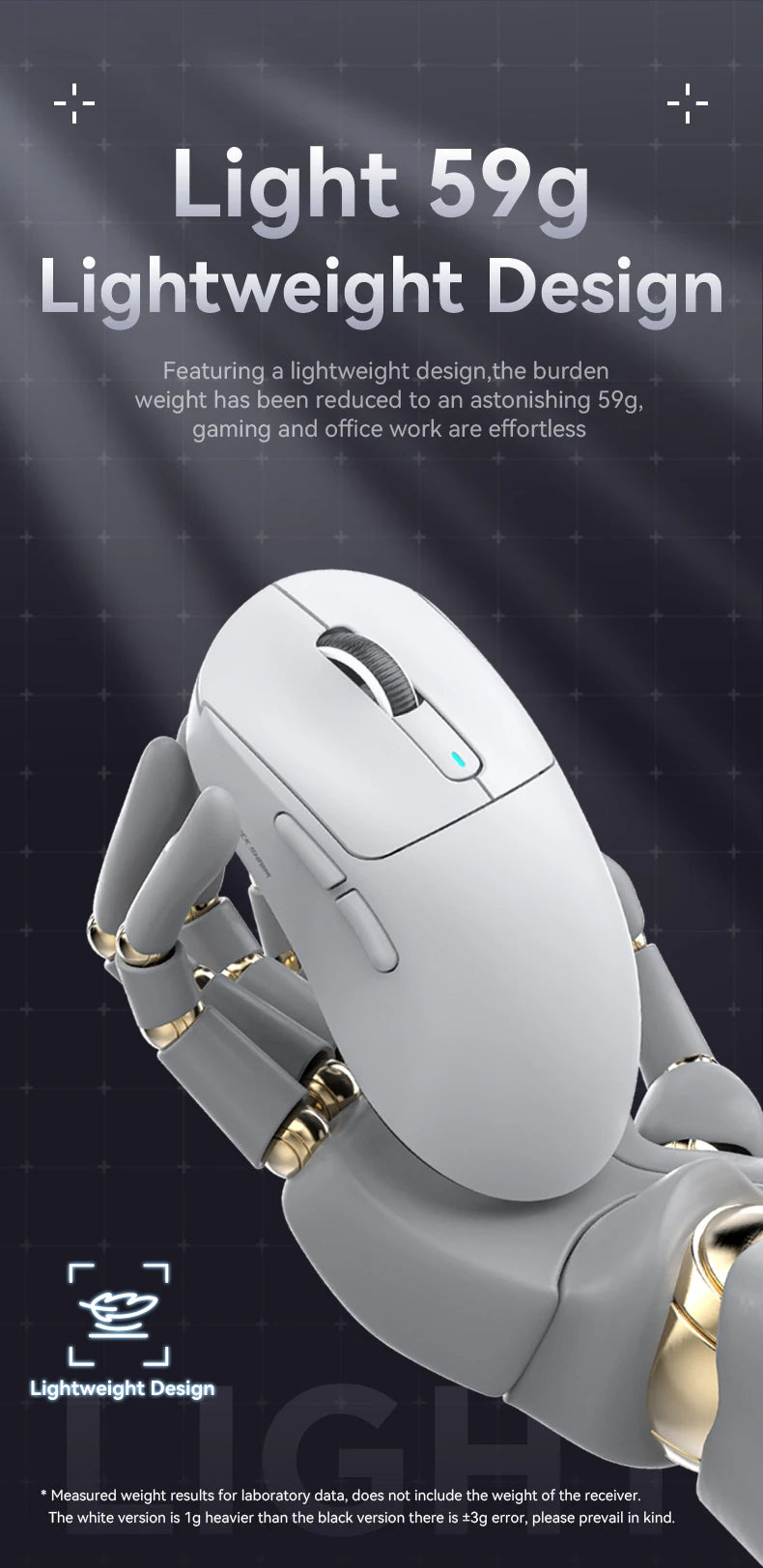 Mouse gaming wireless ATTACK SHARK X3/X3PRO 4K/8K, 26K DPI, tri-mode (cablato/2.4GHz/BT5.2), leggero, sensore PAW3395 per gamer