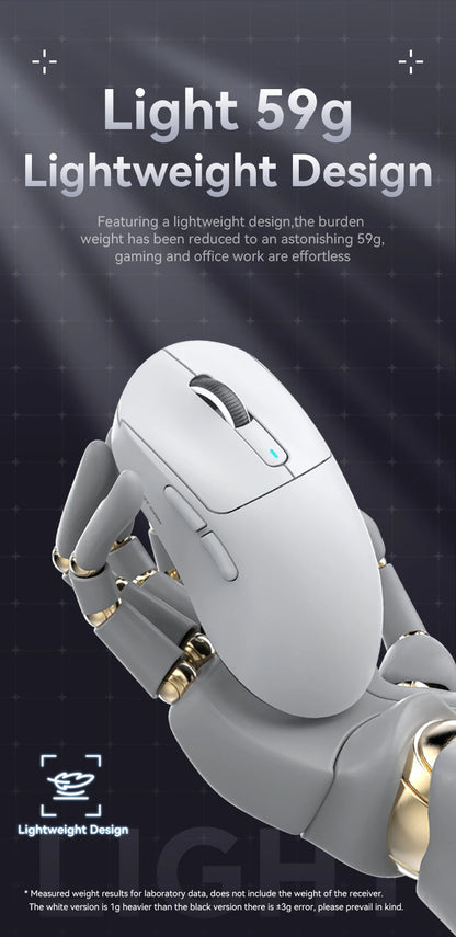 Mouse gaming wireless ATTACK SHARK X3/X3PRO 4K/8K, 26K DPI, tri-mode (cablato/2.4GHz/BT5.2), leggero, sensore PAW3395 per gamer
