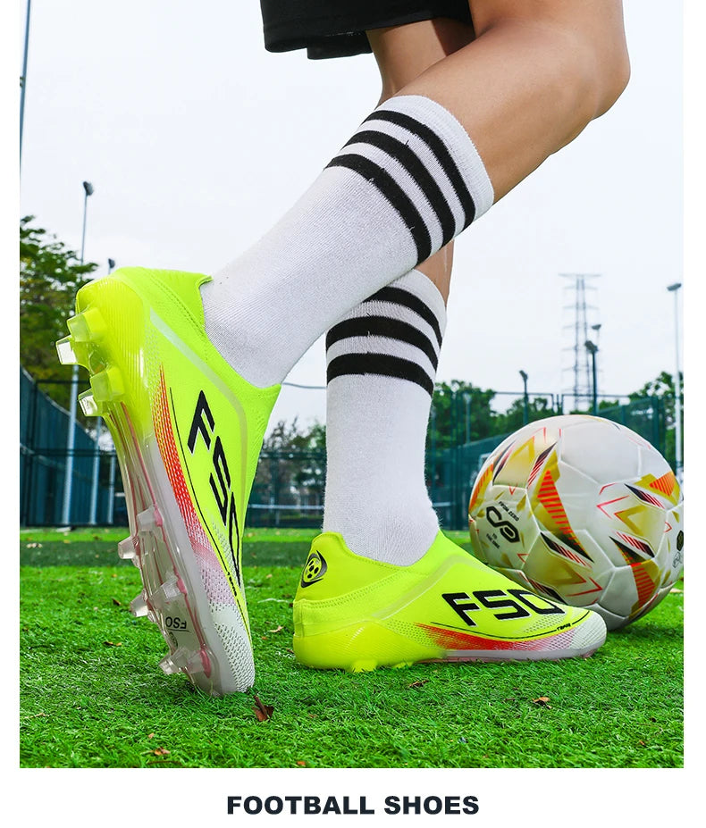 New Men's Football Boots Futsal Outdoor Sneakers Match Grass Non-Slip High-Quality Soccer Shoes Cleats Hot-Selling High-Top Light