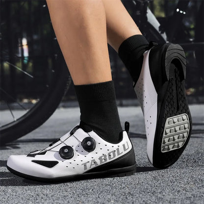 Lock-Free Cycling Shoes, Flat Pedal Shoes for Men, Bike Cleat Sneakers, MTB Bicycle Biking Shoes for Women, Breathable Indoor Boots