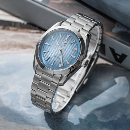 Ρολόι Watchdives WD0006, μηχανισμός VH31 με ομαλή κίνηση του δευτερολέπτου, κυρτό ζαφειρένιο κρύσταλλο, φωταυγές επίστρωμα BGW9, αδιάβροχο έως 10 bar, 38 mm, vintage στυλ