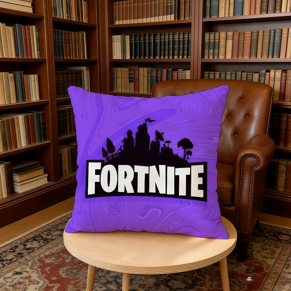 F-FORTNITE-ES Capa de almofada gaming para casa e escritório, presente de aniversário, macia e suave para a pele