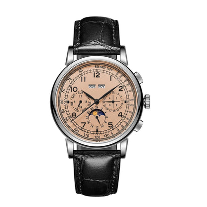 Custom Logo Diy Automatic Mechanical Watches For Man Business Multification Date Day Month Year 316L Mechanical Men's Watches