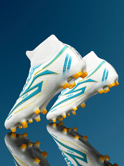 AG/FG Long Studs Soccer Shoes, PU Fabric Mixed Upper, TPU Sole Wear-Resistant Anti-Slip, Men Women Kids Youth Outdoor Sports