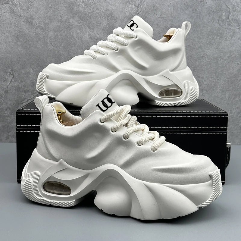 Plus Size Men's 2026 New Dad Sneakers Thick Platform Sole Fashion Versatile Casual Athletic Shoes Trendy Comfortable Daily Shoes