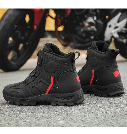 Bottes de moto imperméables pour hommes, chaussures de cyclisme pour Motocross, course de moto tout-terrain, Anti-chute, équipement respirant doux