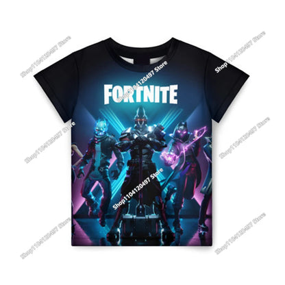 Anime Fortnite T-Shirts Girl Clothing T-Shirt Boys White Cartoon Tees Baby Summer Shirts Cute Printed Tops Costume