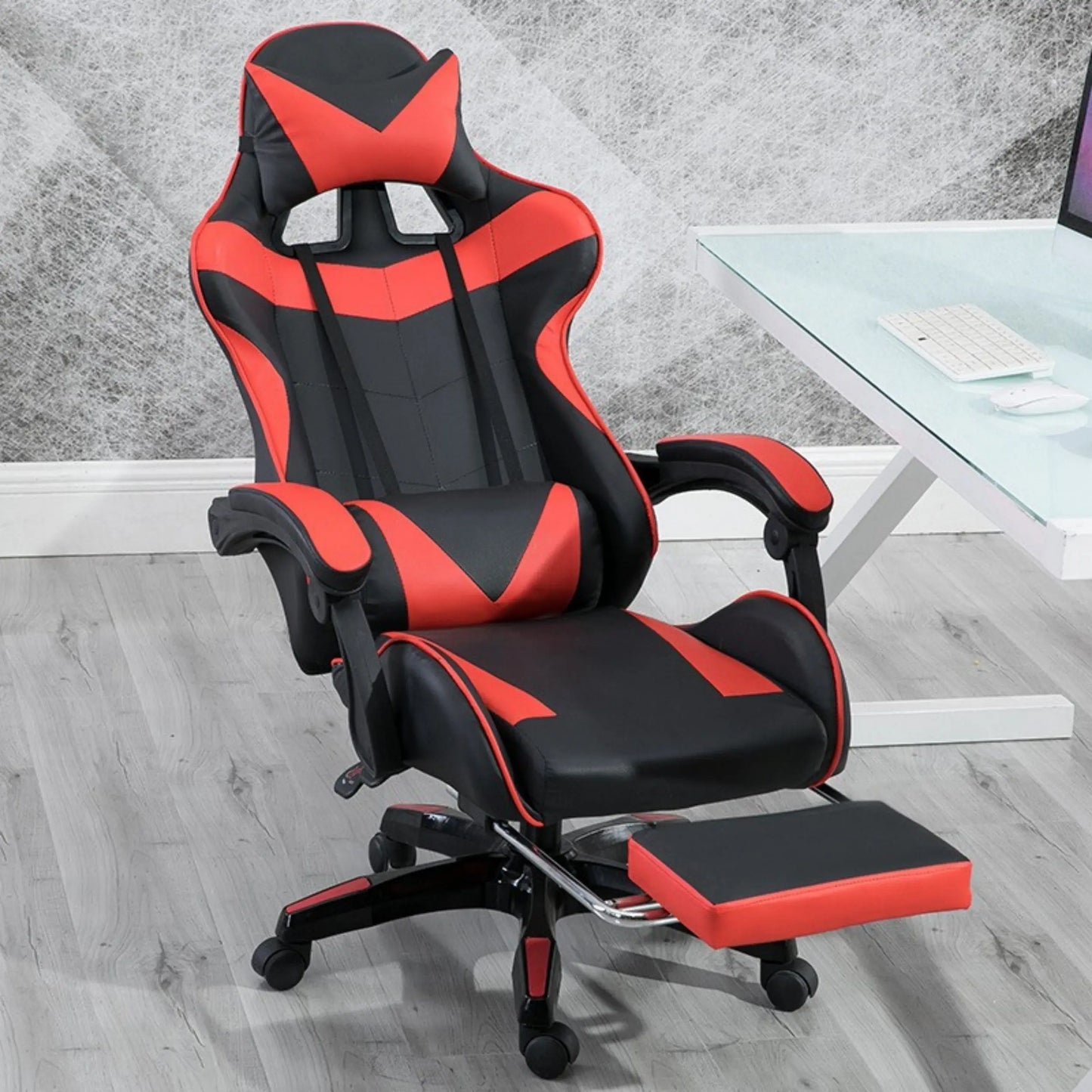 Sedia gaming, poltrona gaming, sedia da ufficio regolabile in altezza con funzione reclinabile regolabile, orecchie da gatto e cuscini