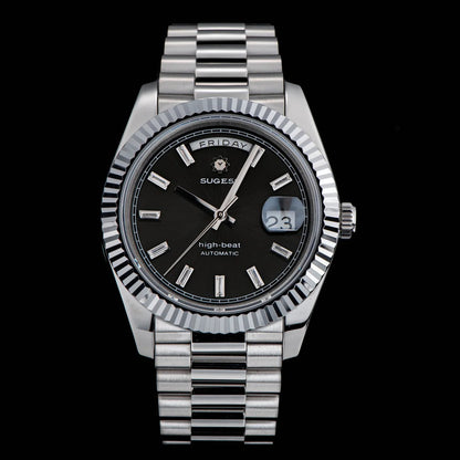 Sugess 40mm Men's Watches Automatic Date Mechanical Day Wristwatch Peacock SL3034 Movement Sapphire Waterproof Luxury Retro New
