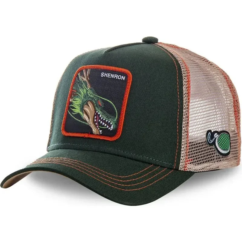 Boné de Basebol Dragon Ball Son Goku para Homem, com Bordado, Pala de Sol, Rede Trucker Ajustável, Estilo Hip-Hop para Viagens de Verão