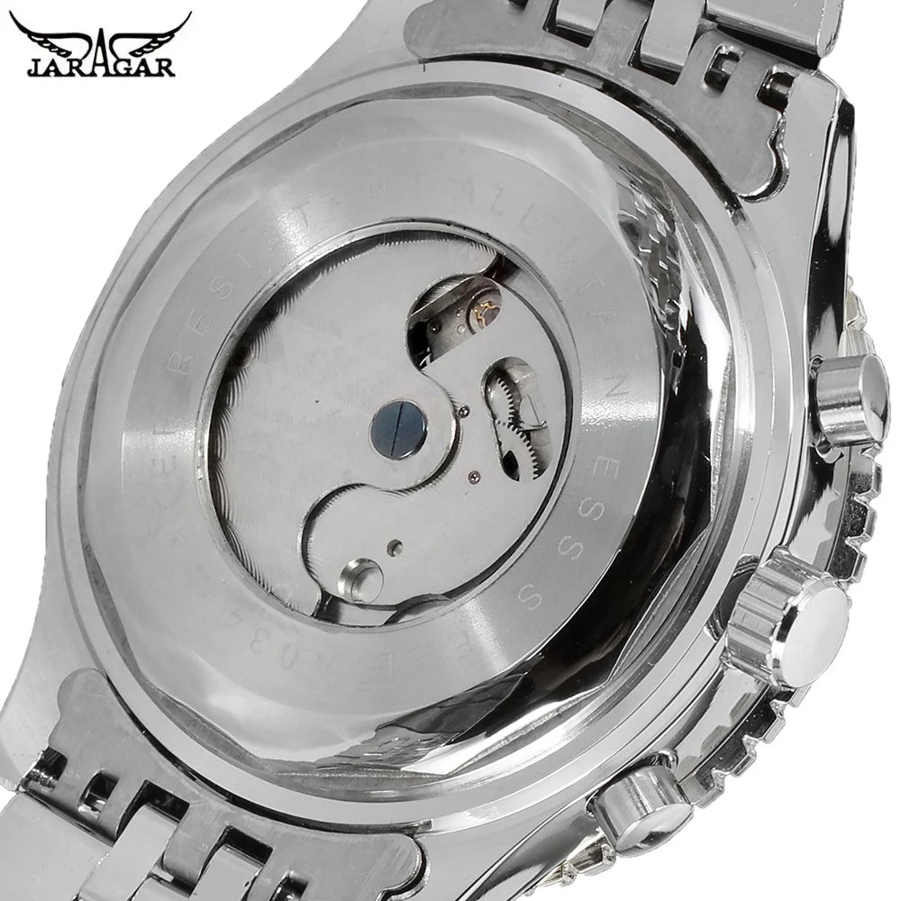 Jaragar 50MM Automatic Mechanical Watch for Men,Multifunctional,Date Month Week Display,3ATM Waterproof,Business Casual Style