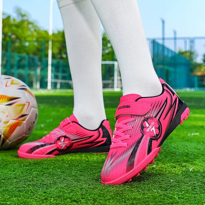 Nouvelles chaussures de football pour enfants, chaussures de sport pour terrain, chaussures de football pour garçons, chaussures de futsal, chaussures de sport d'intérieur à crampons, chaussures de football originales à c