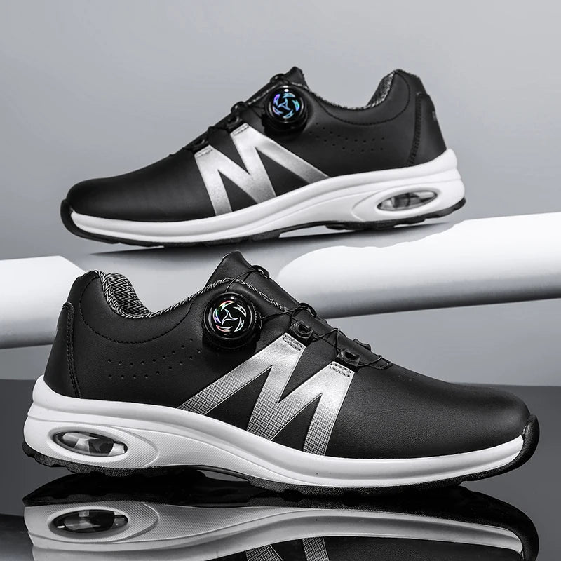 Zapatillas de golf para hombre con cámara de aire, deportivas para correr y conducir, transpirables, ligeras, cómodas, atléticas, antideslizantes y giratorias