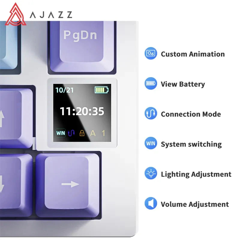 Ajazz AK820 / AK820PRO Gaming Mechanical Keyboard 82 Keys Wired Bluetooth 2.4GHz Wireless Gamer Keyboard Custom Gasket for Laptop