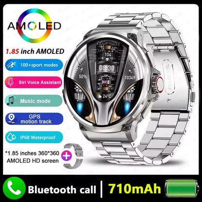 2026 New GPS Track Smart Watch Men 1.85-Inch HD AMOLED Screen 710 Mah Battery Sport Bluetooth Call Smartwatch For Android IOS