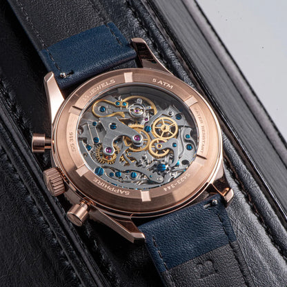 Sugess Pilot Watch Handwind Chronograph Mechanical Wristwatches Luminous Skeleton Men Watches Crystal Sapphire Leather New 2022