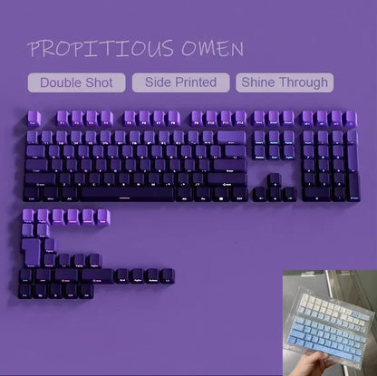 Nuevas teclas para teclado mecánico gaming 60/64/84/98/108 con interruptores MX, 135 teclas OEM PBT con grabado lateral y color degradado rojo y negro