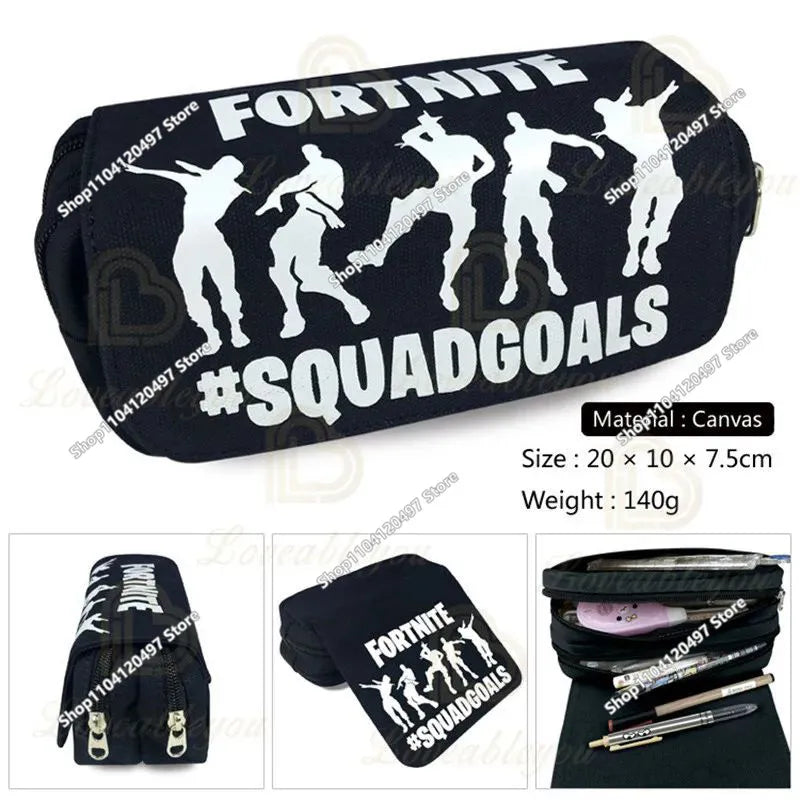 Fortnite Anime Pencil Bag Kawaii Pencil Case Large Capacity Waterproof Handheld Cosplay Pencil Pouch Office Stationery Gift Toy