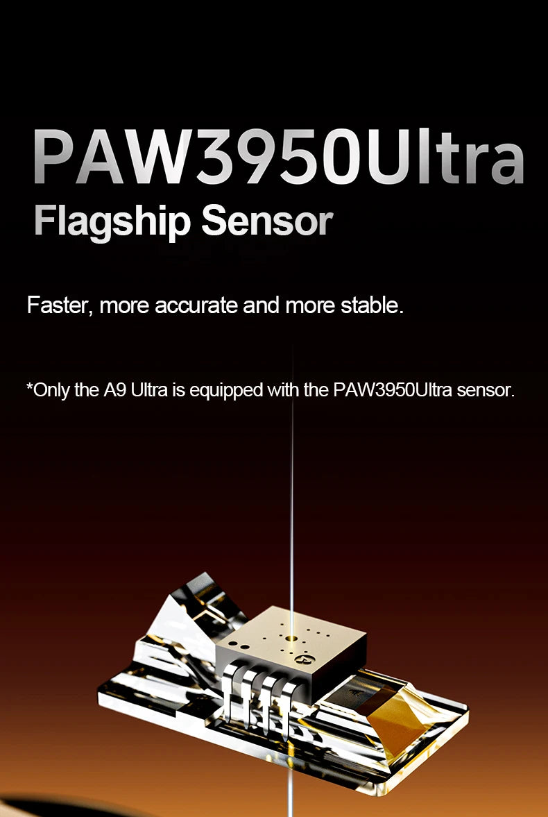 Ratón gaming inalámbrico ATK Dragonfly A9 Ultra PAW3950, ultraligero, trimodo, ergonómico, para esports y jugadores FPS, A9 SE Plus