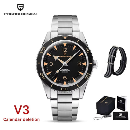 PAGANI DESIGN 41 MM Luxury Men Mechanical Wristwatch 200m Waterproof Sapphire Clock Automatic Stainless Steel Business Watch