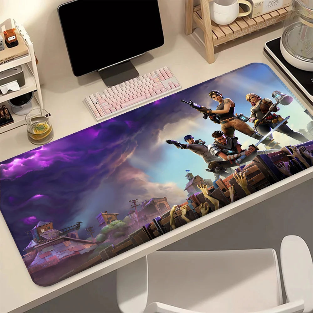 Gaming Mouse Pad F-Fortnite Anime Mousepad Deskmat Computer Accessories HD Desk Mat Mats Gamer Mouse Office Offices PC Desktop