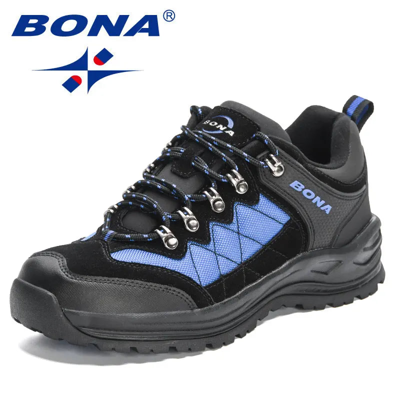 BONA 2023 New Designer Hiking Shoes Trekking Sneakers Men Walking Fishing Camping Jogging Shoes