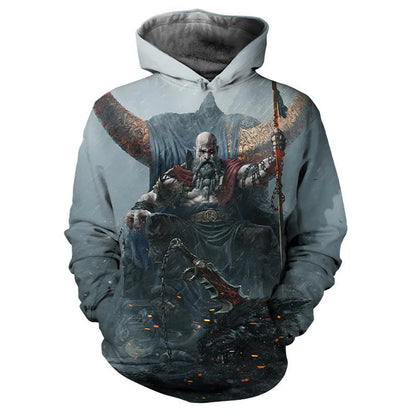 New 3D Game God Of War Printed Hoodies Kratos Graphic Sweatshirts Kid Fashion Streetwear Cool Hooded Hoody Harajuku Pullover Top