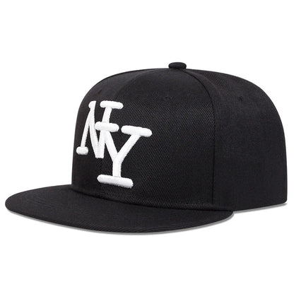 Boné unissexo de beisebol ajustável com bordado de letras, estilo hip-hop, casual, para exterior, primavera/outono, com proteção solar