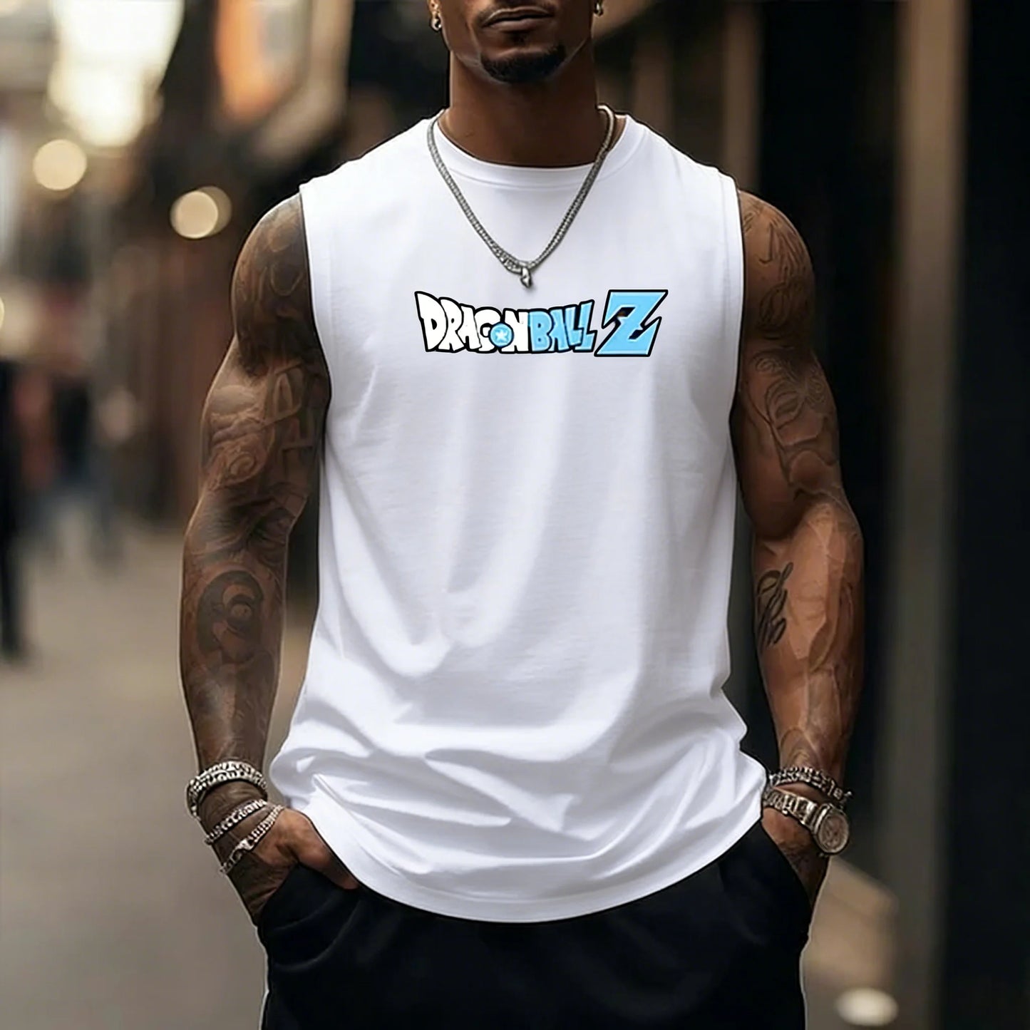 T-shirt de homem Dragon Ball Z Super Blue Vegeta, colete fitness retro americano, estilo Y2K Harajuku, nova coleção primavera e verão, para uso diário