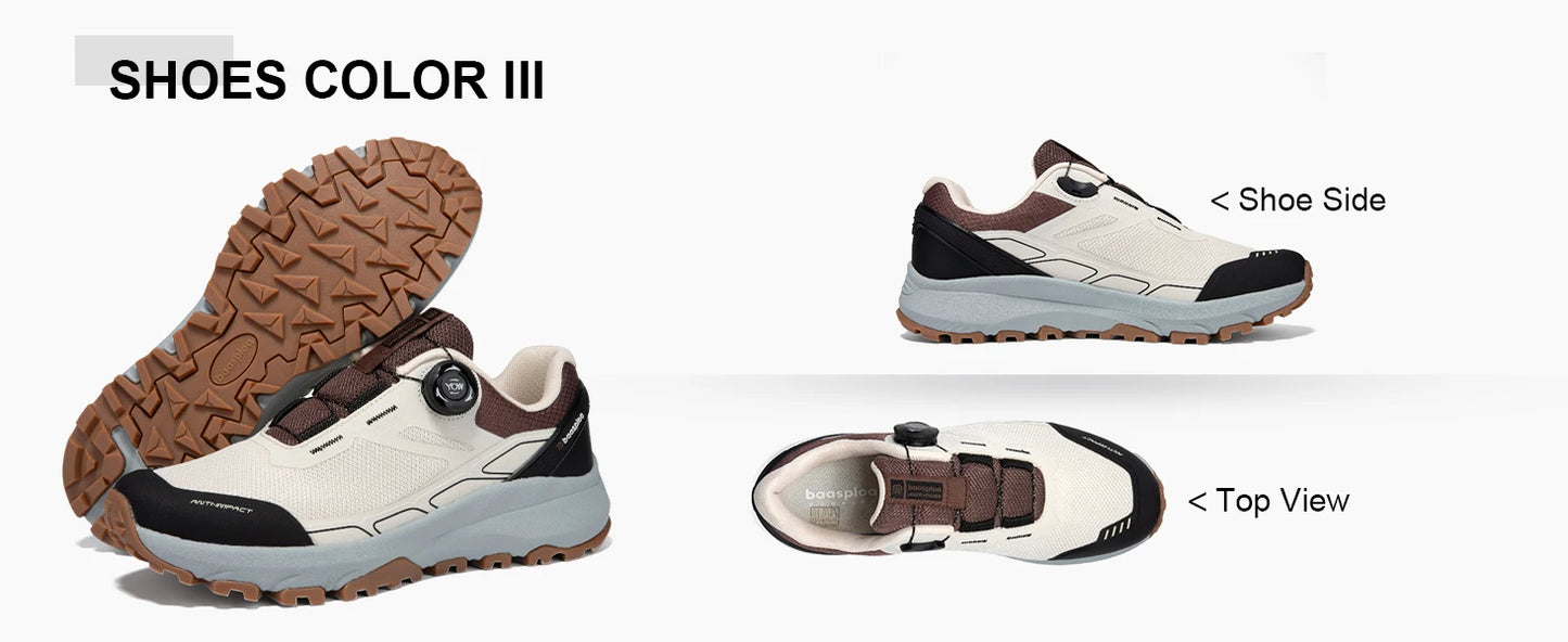Sapatos de Caminhada Baasploa para Homem, Outdoor e Escalada, em Malha Respirável, para Viagem e Caminhada, Antiderrapantes, Resistentes ao Desgaste, Confortáveis, Tipo Sneaker