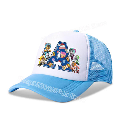 Paw Patrols Baseball Cap Boys Girls Cartoon Anime Chase Skye A-Z Letters Print Hat Summer Athleisure Adjustable Casual Hats Gift